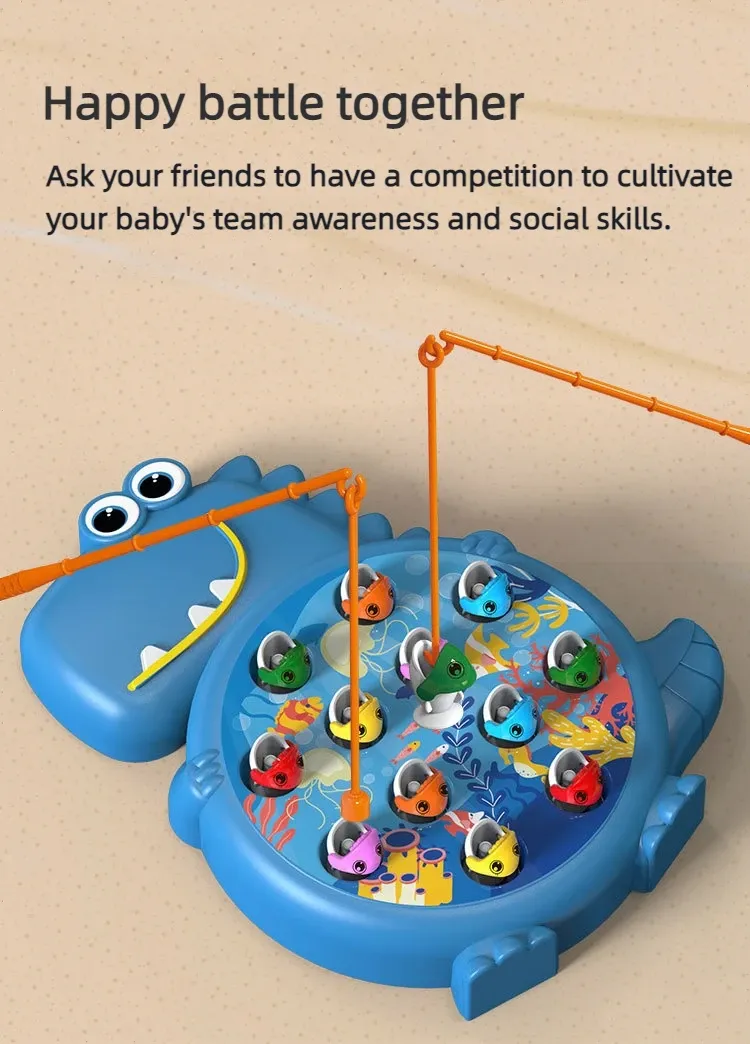 Dinosaur Magnetic Fishing Toy Set for Kids - Educational Montessori Game with Rod for Toddlers & Children - Fun Indoor/Outdoor Play Gift showcase 5