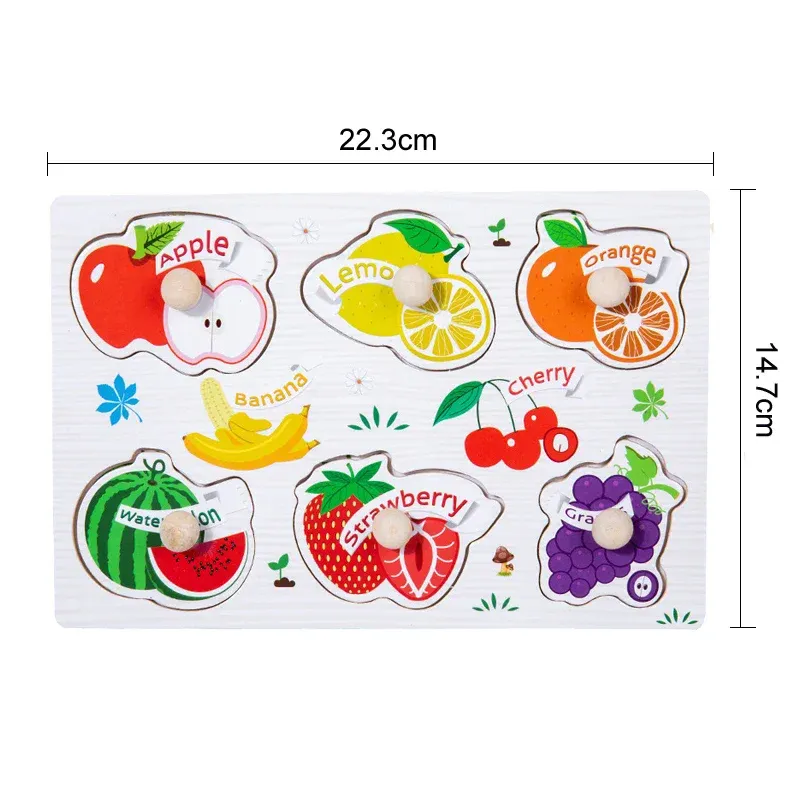 Montessori Wooden 3D Puzzles for Toddlers - Educational Cartoon Vehicle, Animal, and Fruit Grab Boards for Early Learning and Fine Motor Skill Development showcase 16