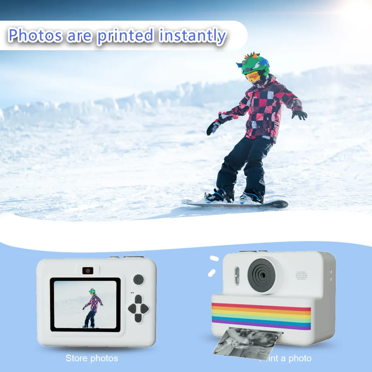 Instant Camera for Kids with 32GB Memory Card & Color Pencils - Dual Cameras, Flashlight, Perfect Birthday Gift for Boys and Girls showcase 2