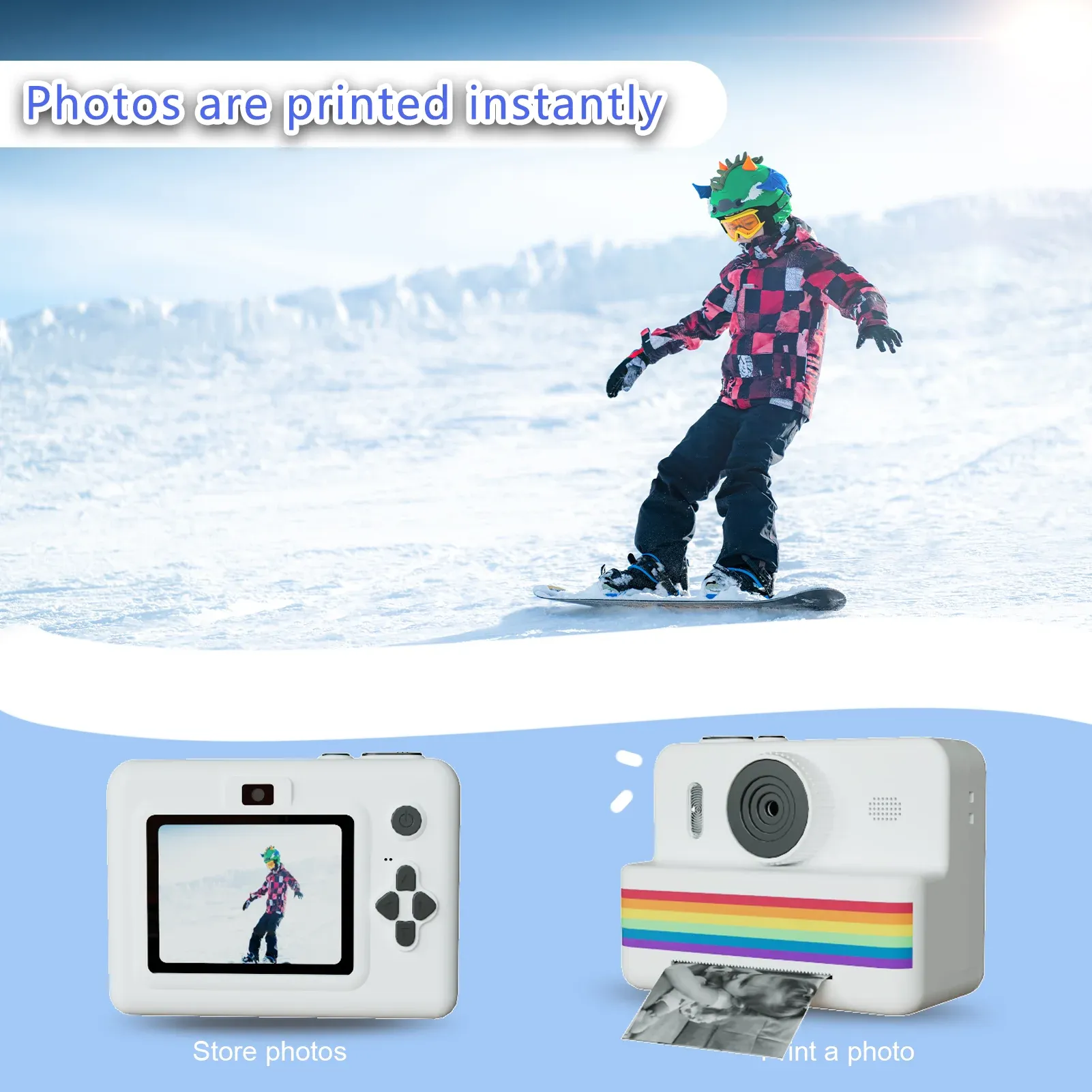 Instant Camera for Kids with 32GB Memory Card & Color Pencils - Dual Cameras, Flashlight, Perfect Birthday Gift for Boys and Girls thumbnail 4