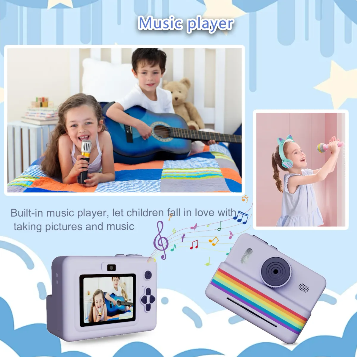 Instant Camera for Kids with 32GB Memory Card & Color Pencils - Dual Cameras, Flashlight, Perfect Birthday Gift for Boys and Girls showcase 3
