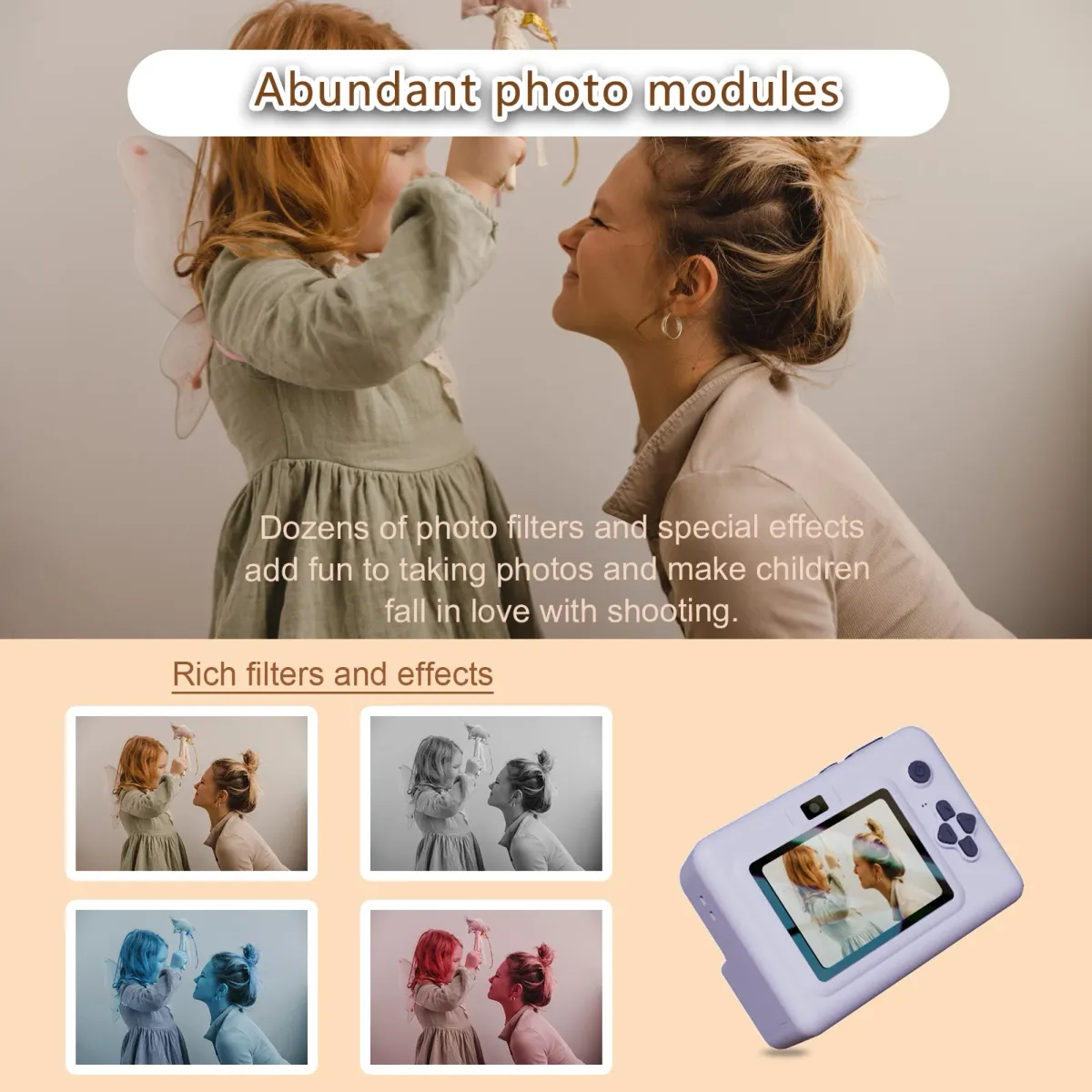 Instant Camera for Kids with 32GB Memory Card & Color Pencils - Dual Cameras, Flashlight, Perfect Birthday Gift for Boys and Girls showcase 4
