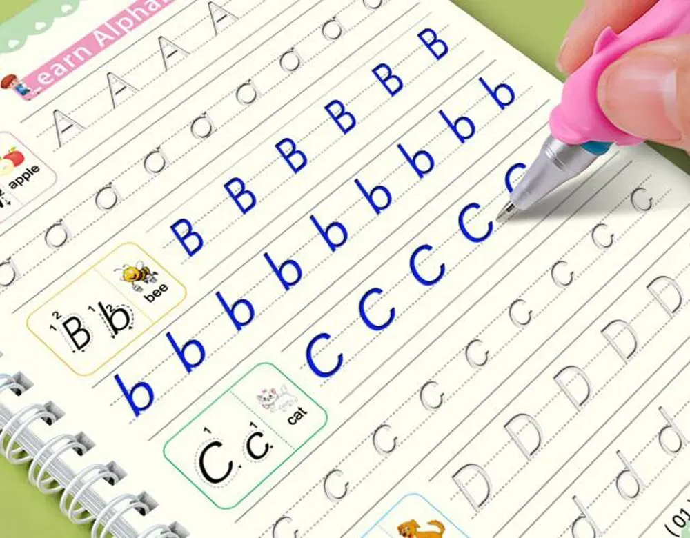 4 Books Magic Calligraphy Notebook Set for Kids: Reusable Educational Writing Practice Toy with Pen and Refills, Montessori Style Learning Aid showcase 13