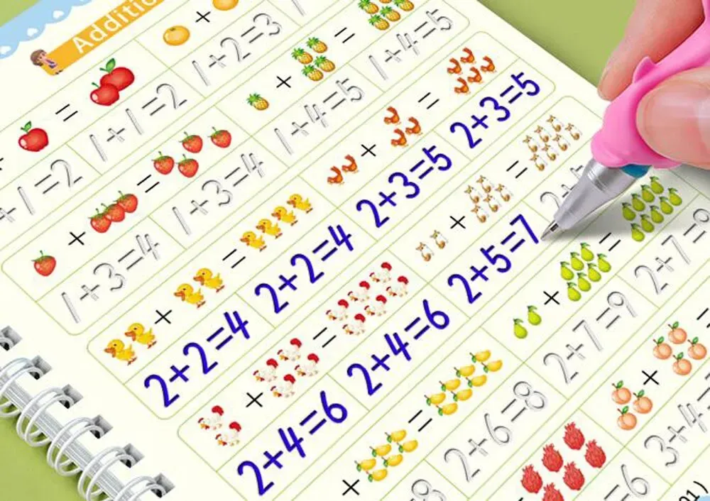 4 Books Magic Calligraphy Notebook Set for Kids: Reusable Educational Writing Practice Toy with Pen and Refills, Montessori Style Learning Aid showcase 14