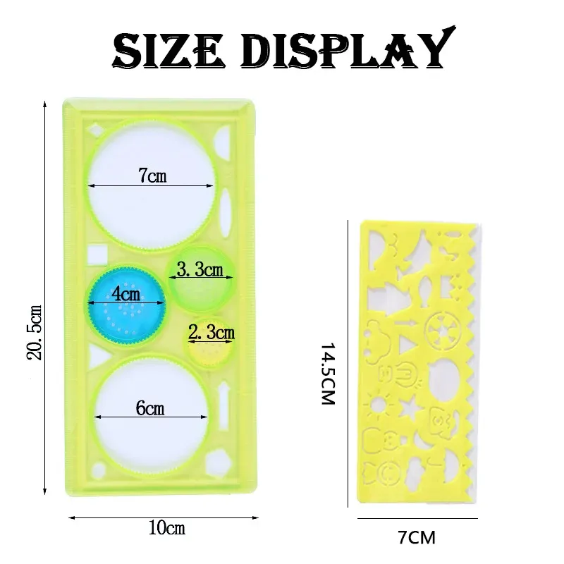 Geometry Spirograph Drawing Stencils Set for Kids - Creative Art Craft Painting Template Ruler Tool for Educational Fun thumbnail 6