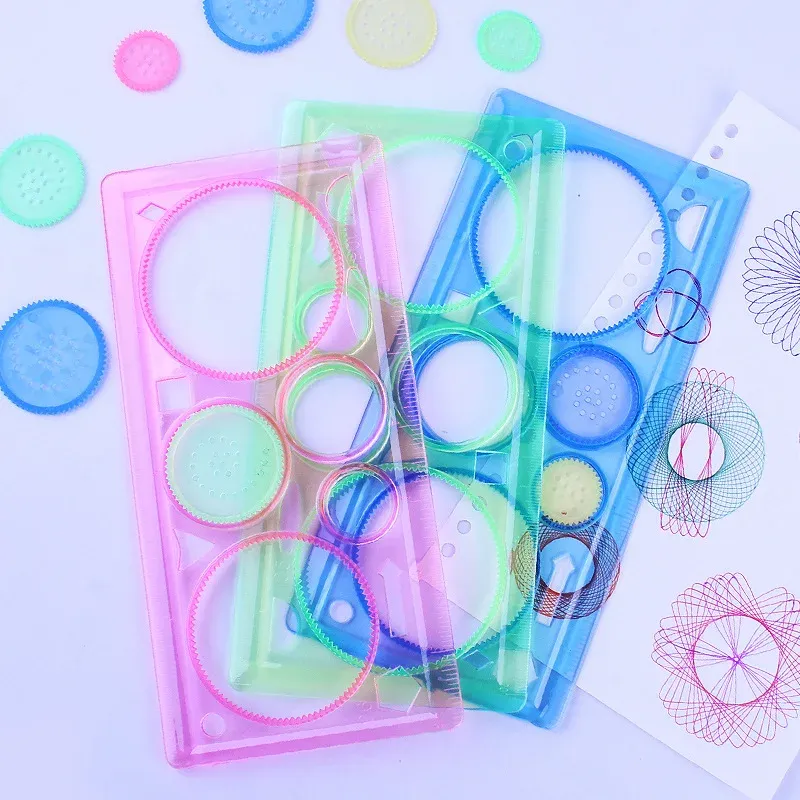 Geometry Spirograph Drawing Stencils Set for Kids - Creative Art Craft Painting Template Ruler Tool for Educational Fun showcase 13