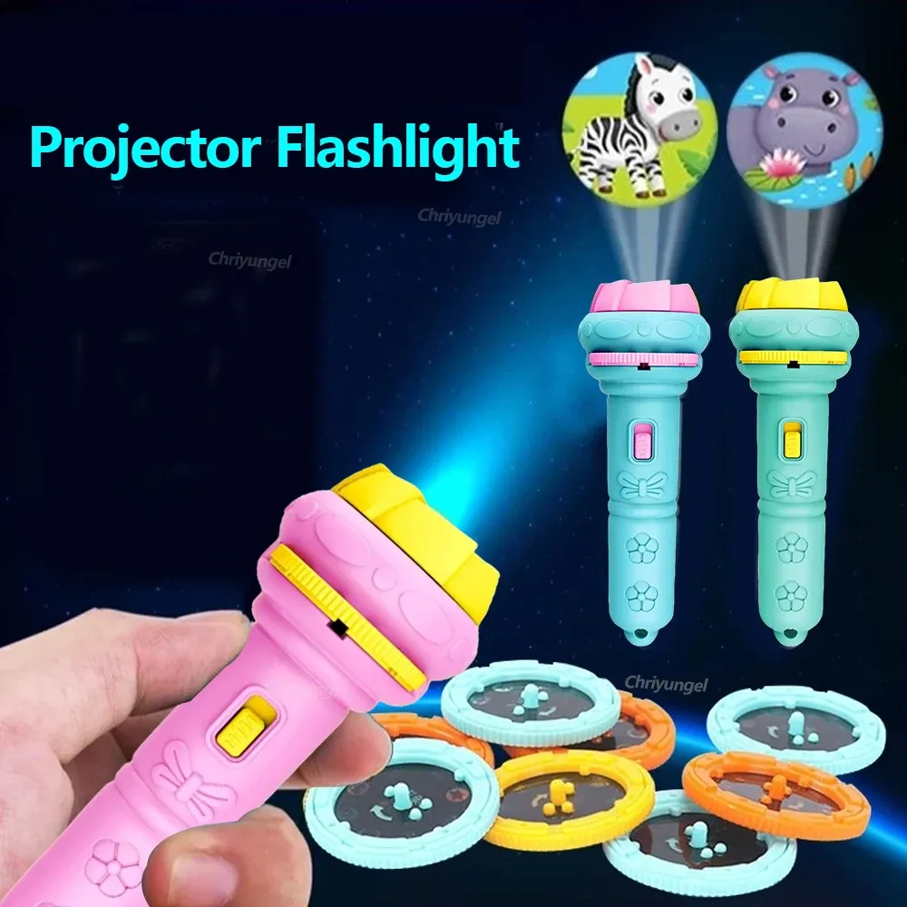 Kids Cartoon Projection Flashlight Toy with 10 Cards, 80 Images for Bedtime Stories & Early Education, Fun Learning Science Toy for Ages 3-6 thumbnail 1