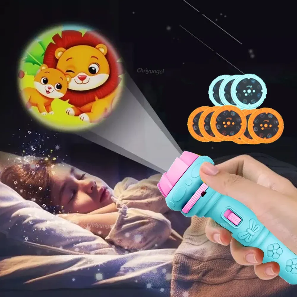Kids Cartoon Projection Flashlight Toy with 10 Cards, 80 Images for Bedtime Stories & Early Education, Fun Learning Science Toy for Ages 3-6 thumbnail 2