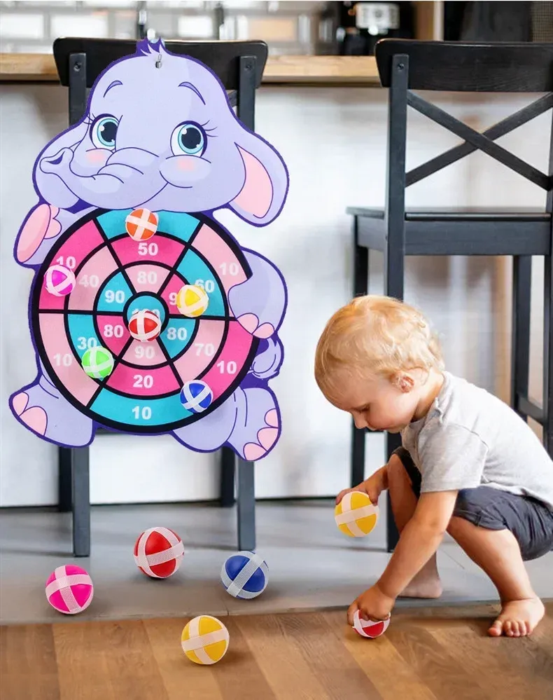 Kids Sticky Ball Dart Board Game Toy - Educational Montessori Indoor Sports for Children, Toddlers, and Gifts showcase 10
