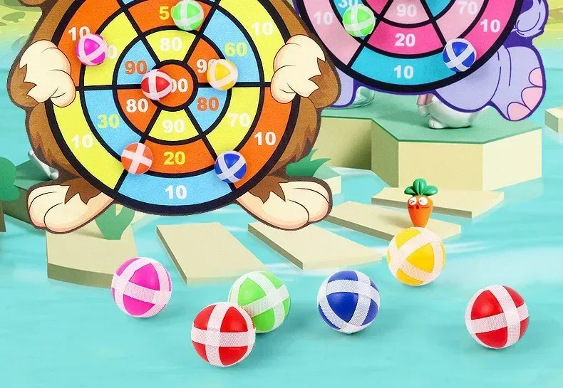 Kids Sticky Ball Dart Board Game Toy - Educational Montessori Indoor Sports for Children, Toddlers, and Gifts showcase 2