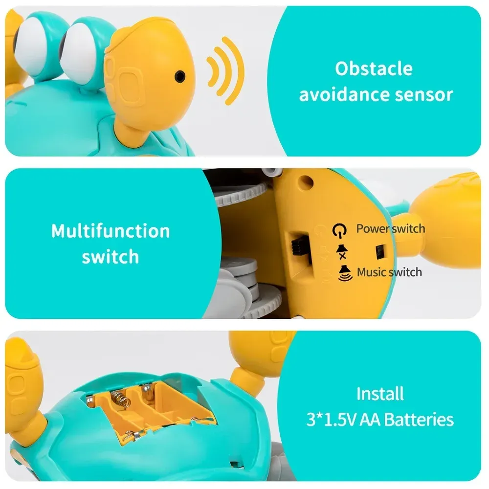 Interactive Dancing Crab Toy for Babies & Kids - Crawling, Escape, Electronic, Birthday Gift, Educational Learning Toy thumbnail 4