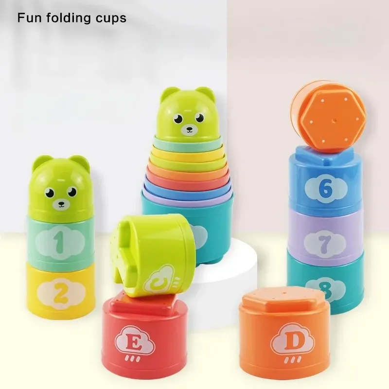 Interactive Baby Stack Cups Toy for Kids - Early Education Puzzle Game, Hand Speed Competition, Shape Sorter, and Beach Play Set for 6 Months to 3 Years Old thumbnail 2