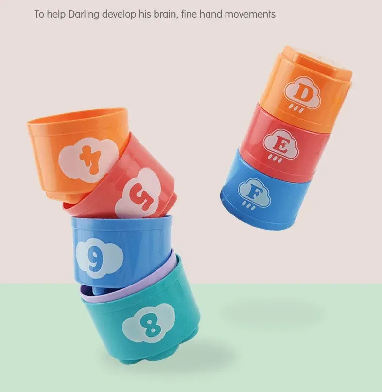 Interactive Baby Stack Cups Toy for Kids - Early Education Puzzle Game, Hand Speed Competition, Shape Sorter, and Beach Play Set for 6 Months to 3 Years Old showcase 8