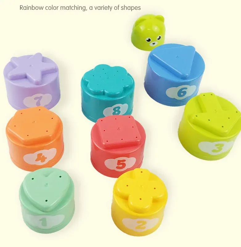 Interactive Baby Stack Cups Toy for Kids - Early Education Puzzle Game, Hand Speed Competition, Shape Sorter, and Beach Play Set for 6 Months to 3 Years Old showcase 7