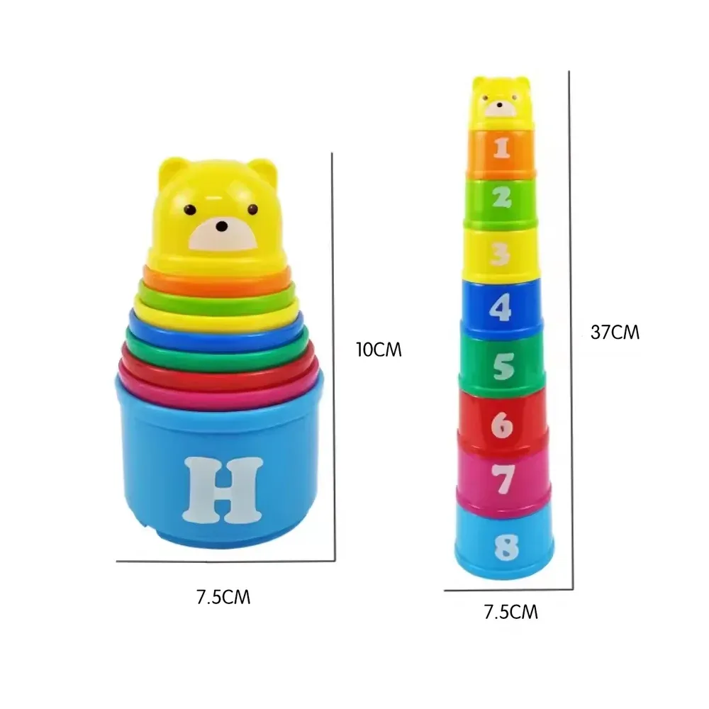 Interactive Baby Stack Cups Toy for Kids - Early Education Puzzle Game, Hand Speed Competition, Shape Sorter, and Beach Play Set for 6 Months to 3 Years Old thumbnail 5