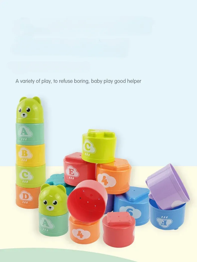 Interactive Baby Stack Cups Toy for Kids - Early Education Puzzle Game, Hand Speed Competition, Shape Sorter, and Beach Play Set for 6 Months to 3 Years Old showcase 5