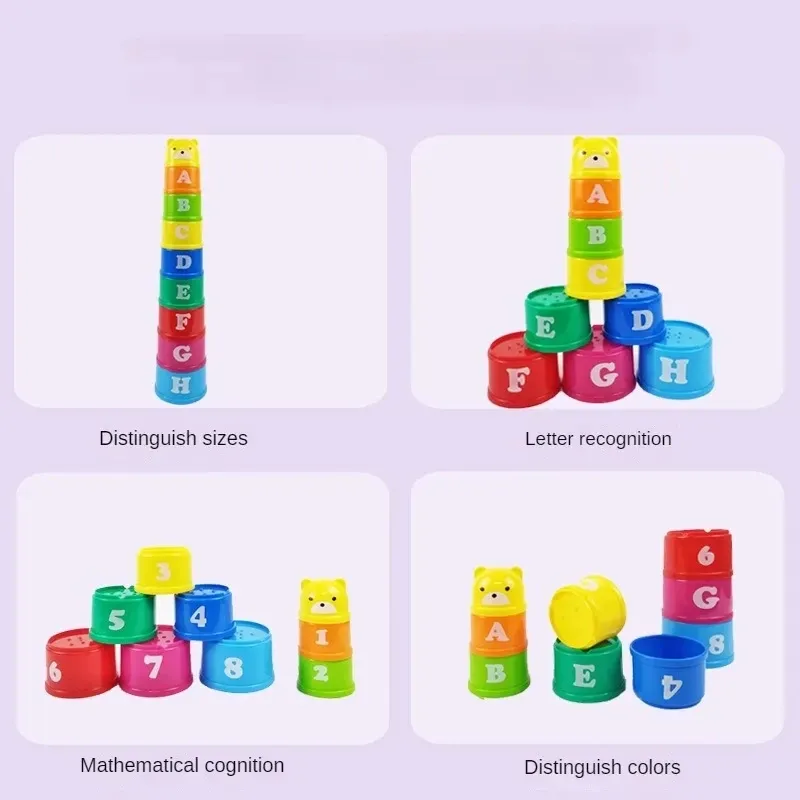 Interactive Baby Stack Cups Toy for Kids - Early Education Puzzle Game, Hand Speed Competition, Shape Sorter, and Beach Play Set for 6 Months to 3 Years Old thumbnail 3