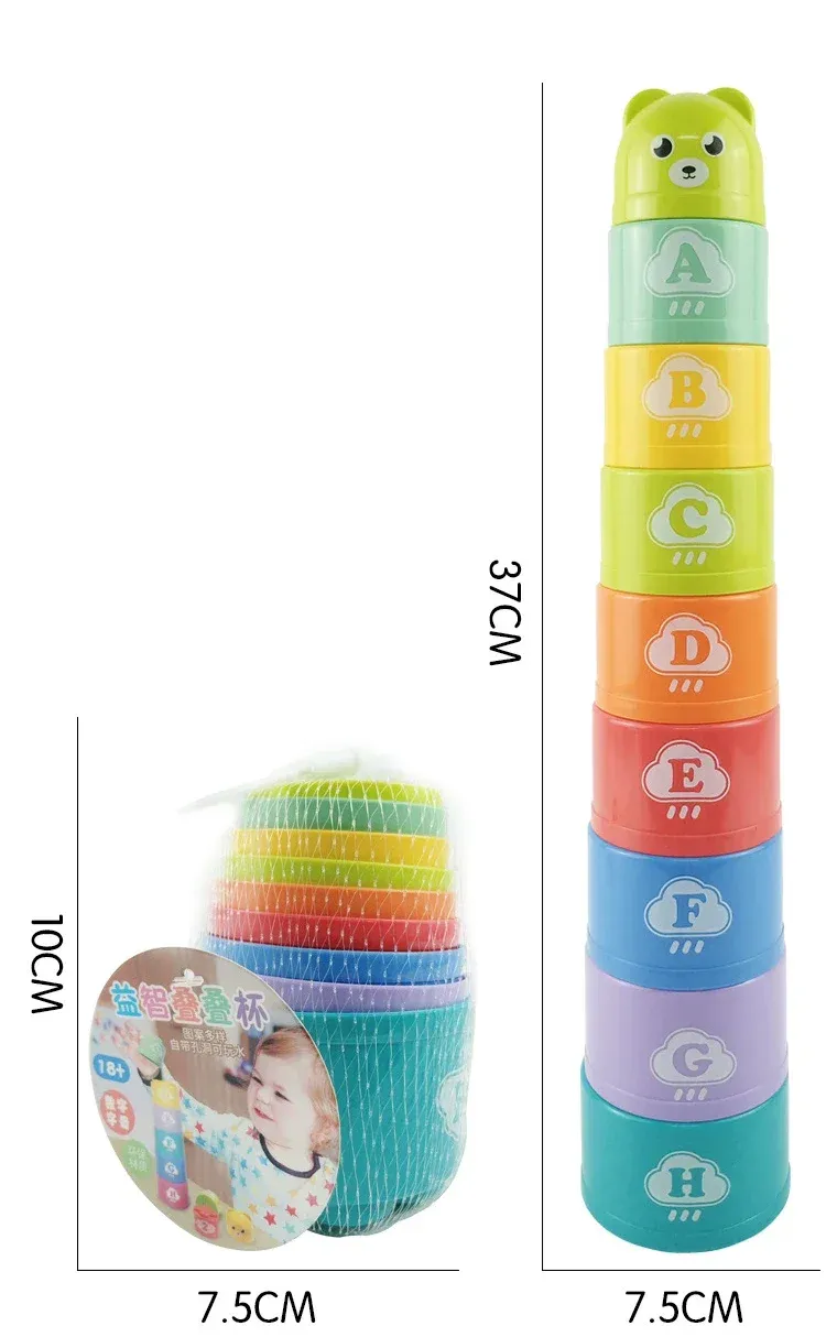 Interactive Baby Stack Cups Toy for Kids - Early Education Puzzle Game, Hand Speed Competition, Shape Sorter, and Beach Play Set for 6 Months to 3 Years Old showcase 3
