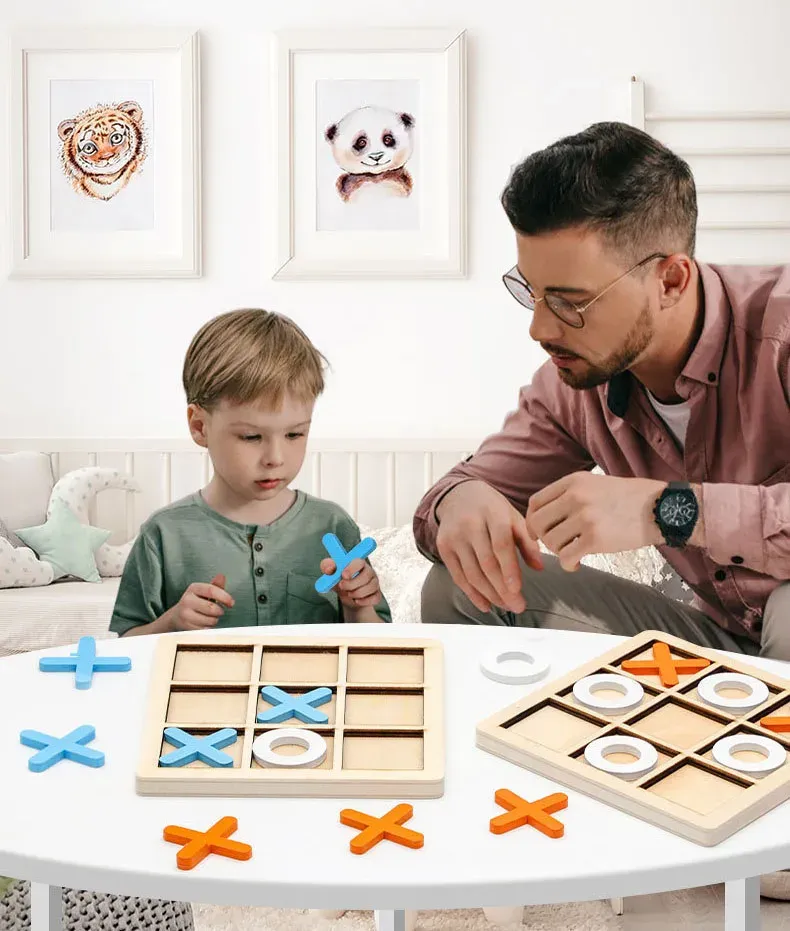 Montessori Wooden Mini Chess Game for Kids, Interactive Brain Training Puzzle, Early Educational Learning Toy for Children Ages 3+, CE Certified Safe showcase 2
