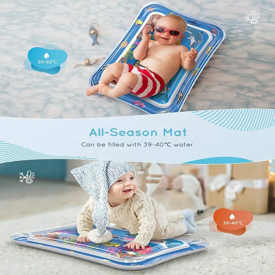 Inflatable Baby Water Play Mat for Tummy Time - PVC Cushion with Floating Fish for Sensory Stimulation, Motor Skill Development, and Early Education Activity for Toddlers showcase 2