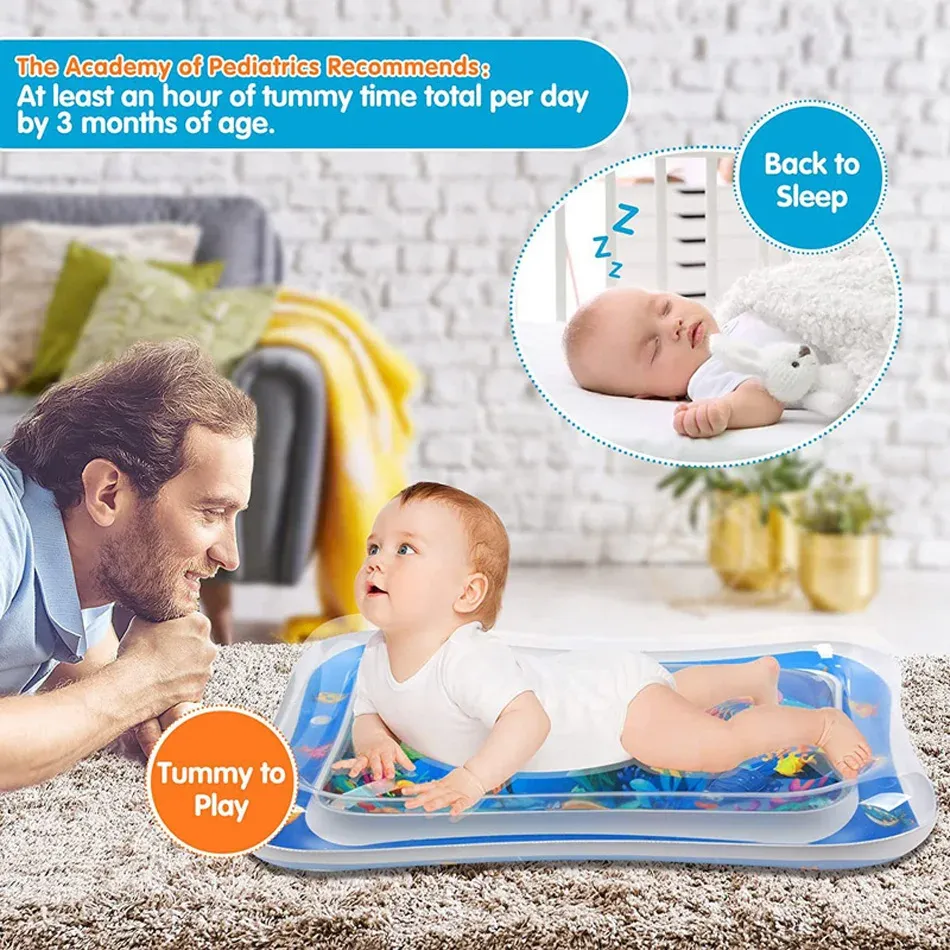 Inflatable Baby Water Play Mat for Tummy Time - PVC Cushion with Floating Fish for Sensory Stimulation, Motor Skill Development, and Early Education Activity for Toddlers showcase 5