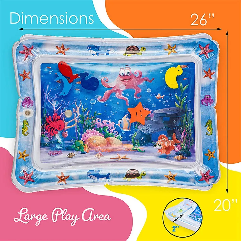Inflatable Baby Water Play Mat for Tummy Time - PVC Cushion with Floating Fish for Sensory Stimulation, Motor Skill Development, and Early Education Activity for Toddlers showcase 8