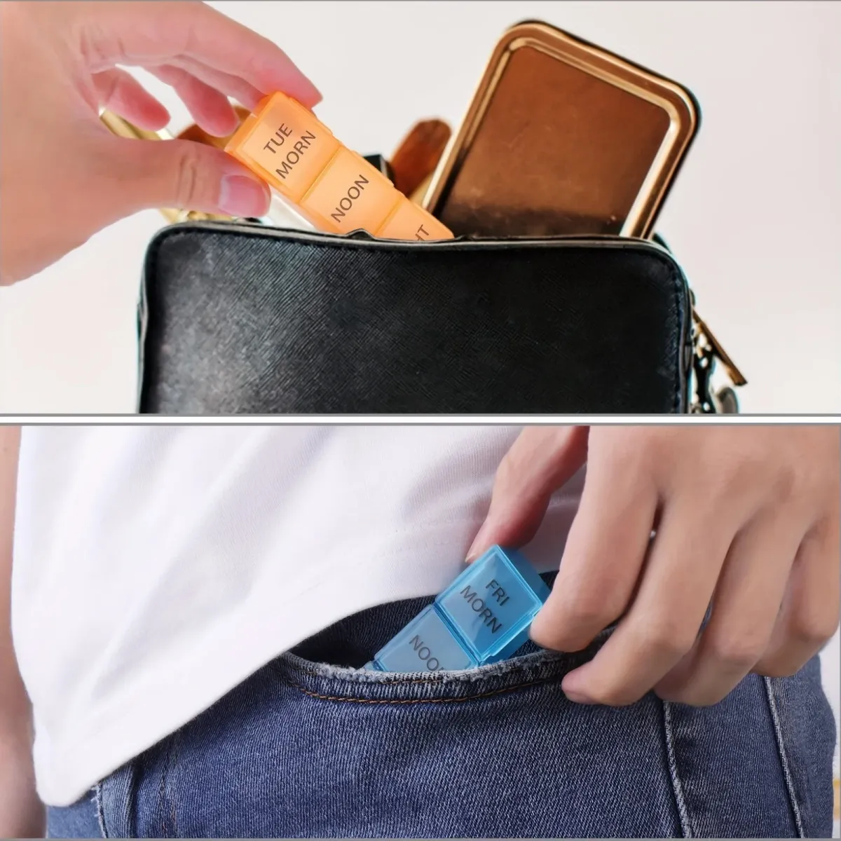 7-Day Pill Box Organizer with 28 Compartments & PU Wallet - Weekly Medicine Vitamin Fish Oil Tablet Storage Case for Travel & Daily Health Management showcase 6