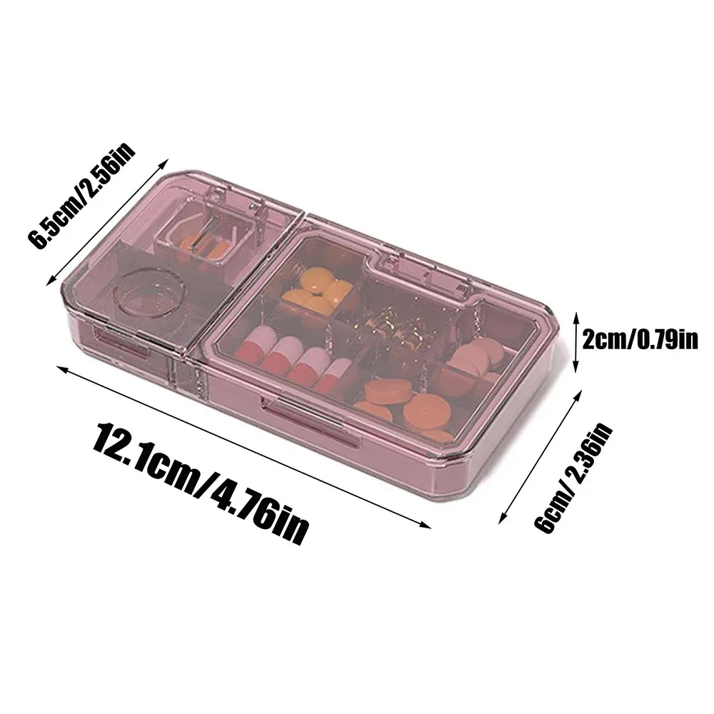 3-in-1 Travel Pill Organizer Box with Cutter & Grinder - BPA-Free, Sealed Moistureproof Case for Vitamins & Tablets showcase 2