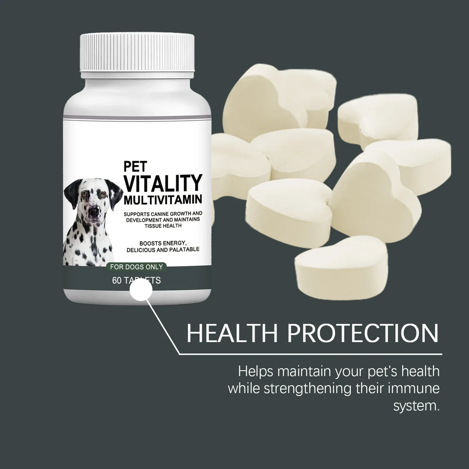Dog Multivitamin Chewable Tablets - Gentle Formula for All Sizes, Supports Skin, Coat, Immune Health & Digestion - Tasty Daily Nutritional Supplement thumbnail 1