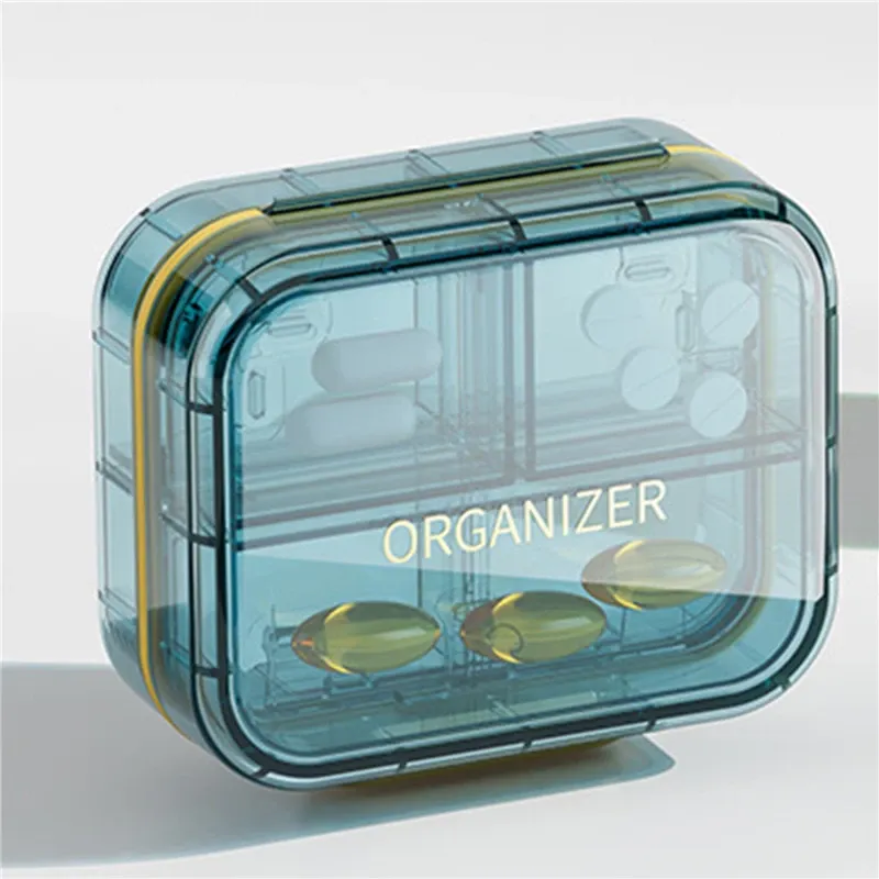 Portable Multi-Grid Medicine Storage Box for Pills, Vitamins, and Fish Oils - Compact Travel Pill Organizer Container thumbnail 2