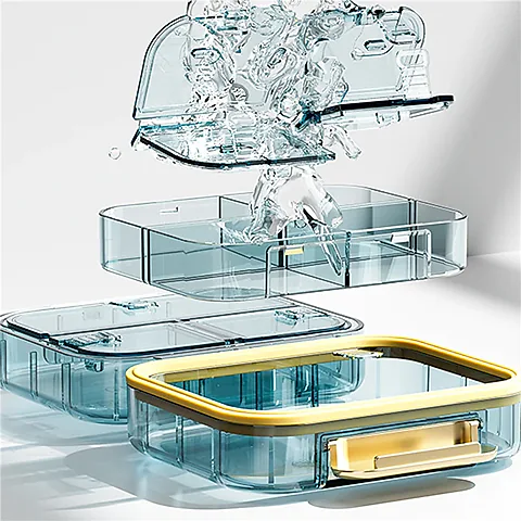 Portable Multi-Grid Medicine Storage Box for Pills, Vitamins, and Fish Oils - Compact Travel Pill Organizer Container