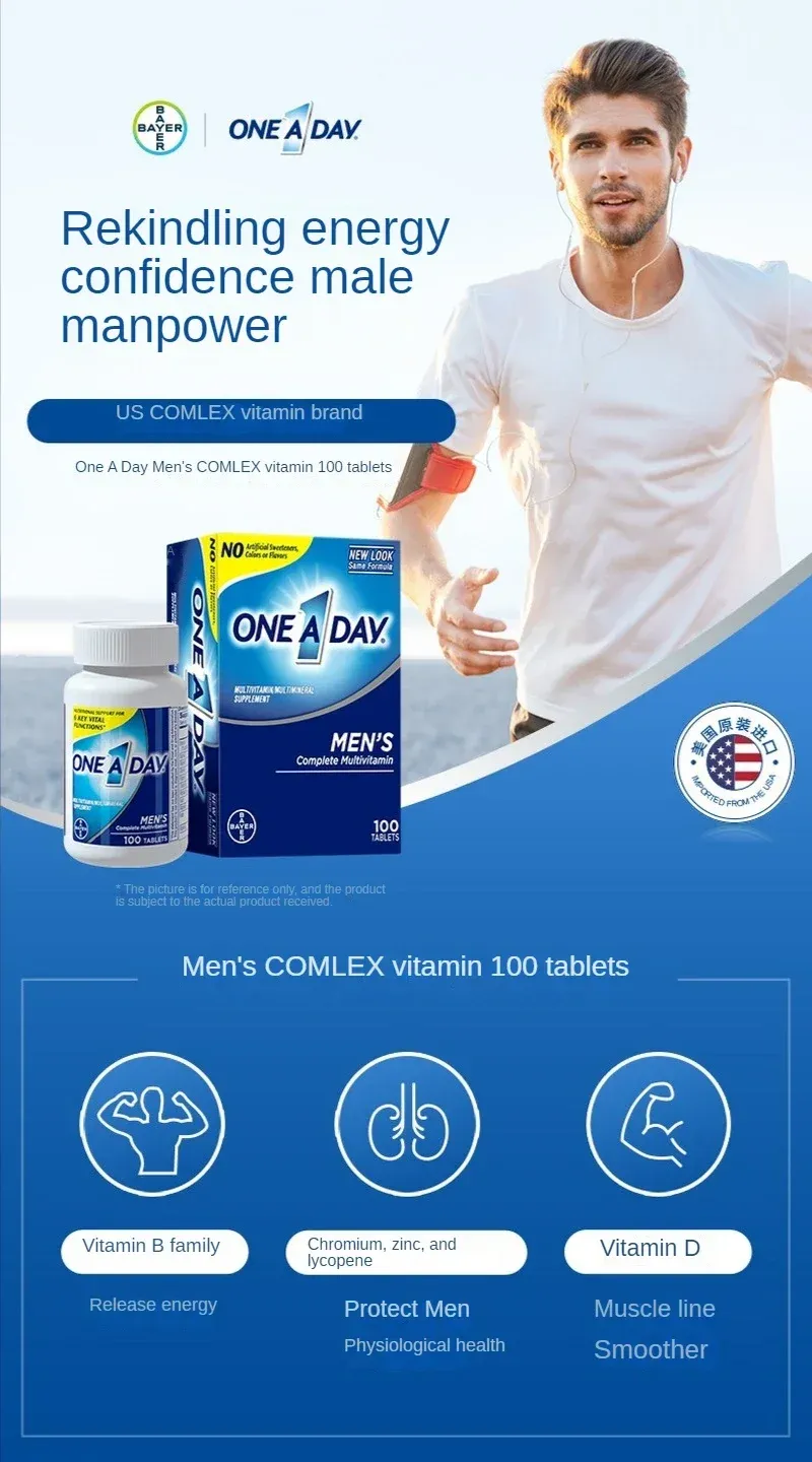 Bayer Men's Multivitamin Supplement, 100 Capsules - Daily Essential Vitamins & Minerals for Adult Men's Health Support showcase 3