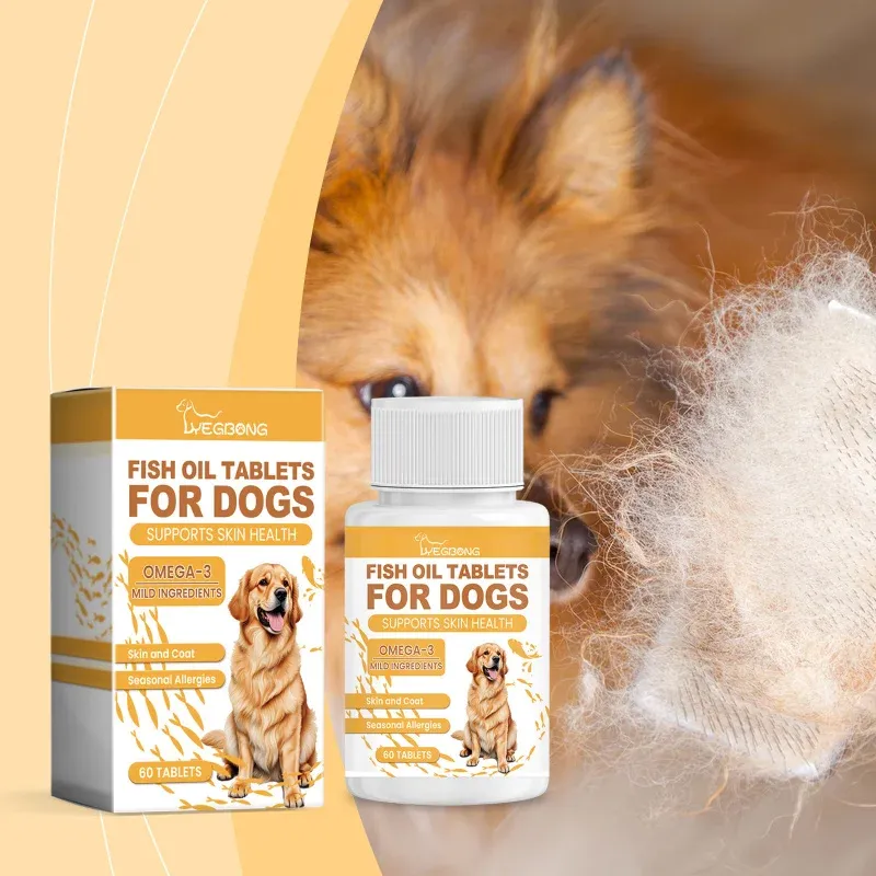 Dog Multivitamin Fish Oil Tablets for Skin & Coat Health - Omega Fatty Acids for Immune & Heart Support - All Size Dogs thumbnail 1