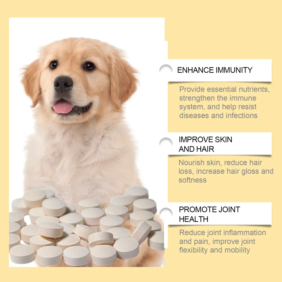 Dog Multivitamin Fish Oil Tablets for Skin & Coat Health - Omega Fatty Acids for Immune & Heart Support - All Size Dogs showcase 5