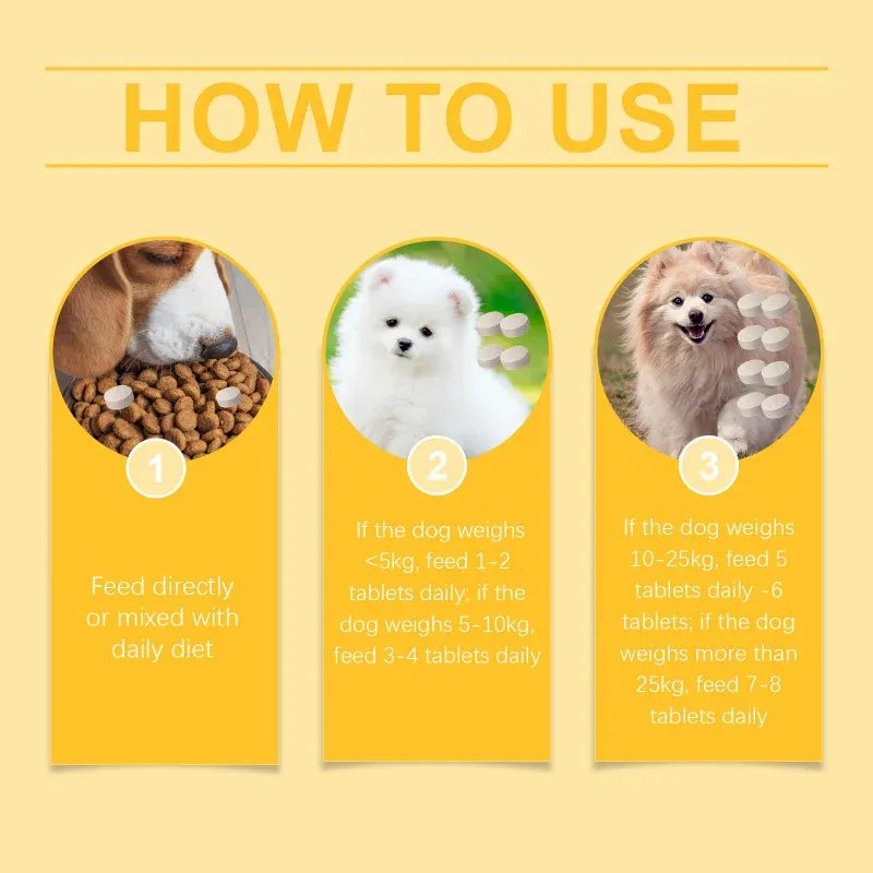 Dog Multivitamin Fish Oil Tablets for Skin & Coat Health - Omega Fatty Acids for Immune & Heart Support - All Size Dogs thumbnail 6