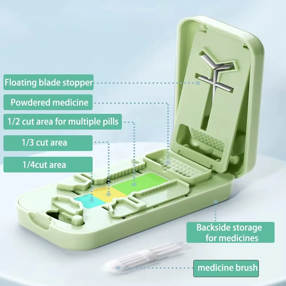 Multi-Functional Pill Cutter with Stainless Steel Blades, Tablet Splitter for Vitamins, Grinder, and Storage - Perfect for Travel and Daily Use showcase 4