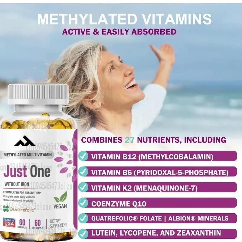 Methylated Multivitamins with Methyl B12 & Methylfolate - 60 Tablets for MTHFR Support, Enhanced Absorption Daily Supplement thumbnail 4