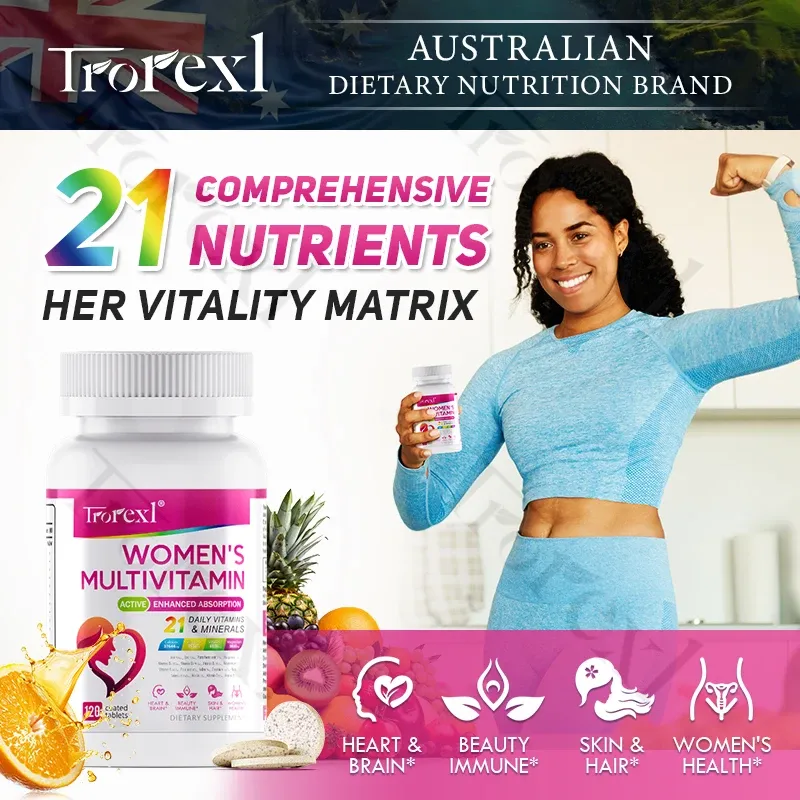 Women's Multivitamin Supplement with Biotin, Calcium, Folic Acid, Iron & Zinc - 120 Tablets for Daily Energy Metabolism Support showcase 1