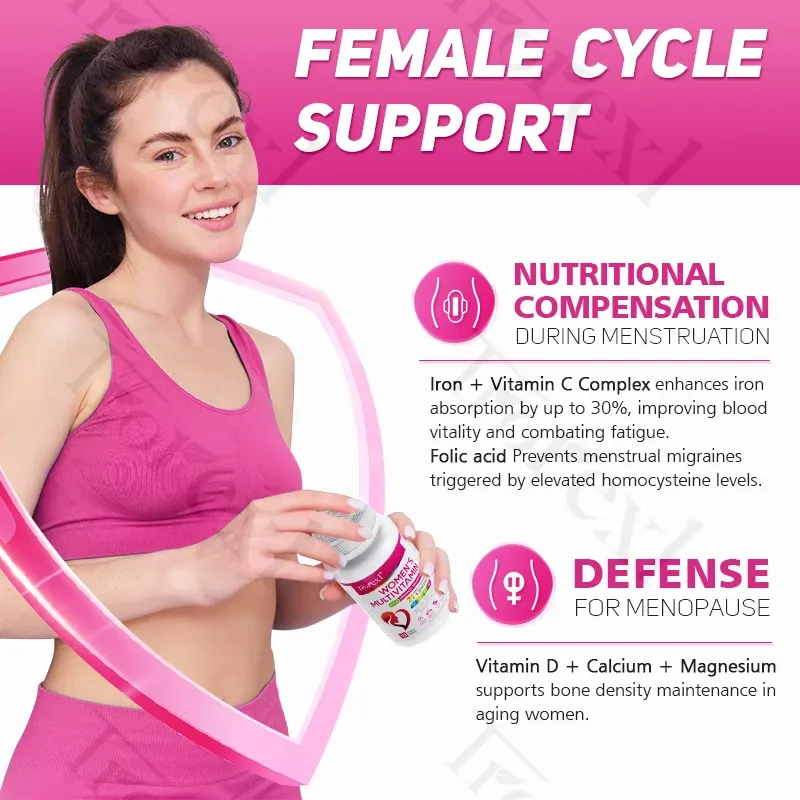 Women's Multivitamin Supplement with Biotin, Calcium, Folic Acid, Iron & Zinc - 120 Tablets for Daily Energy Metabolism Support showcase 5
