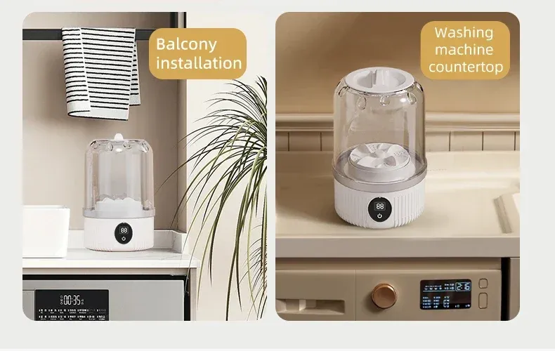 Portable Wireless Mini Washing Machine for Underwear & Socks, 1L Capacity, Dehydratable Laundry Bucket for Small Items showcase 18