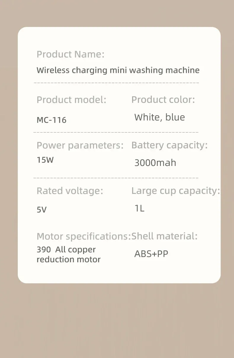 Portable Wireless Mini Washing Machine for Underwear & Socks, 1L Capacity, Dehydratable Laundry Bucket for Small Items showcase 22