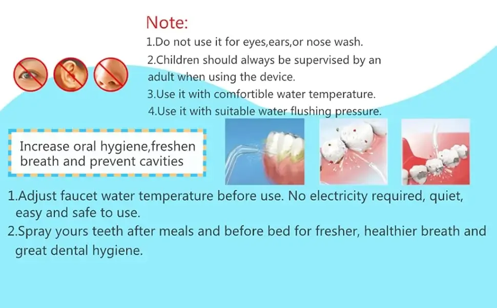 Portable Dental Water Flosser Oral Irrigator - Gentle Faucet-Powered Water Jet for Effective Teeth Cleaning & Braces Care showcase 15