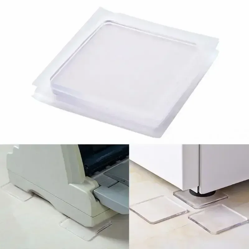 4pcs Anti-Vibration Silicone Non-Slip Mats for Washing Machines & Home Appliances - Shockproof, Transparent, Reusable, Cut-to-Size thumbnail 3