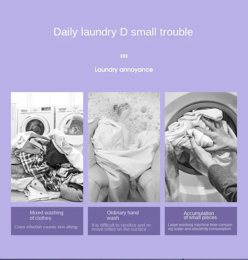 Portable Mini Foldable Washing Machine with Spin Dryer - Compact Household Washer for Socks, Underwear, and Small Garments showcase 1