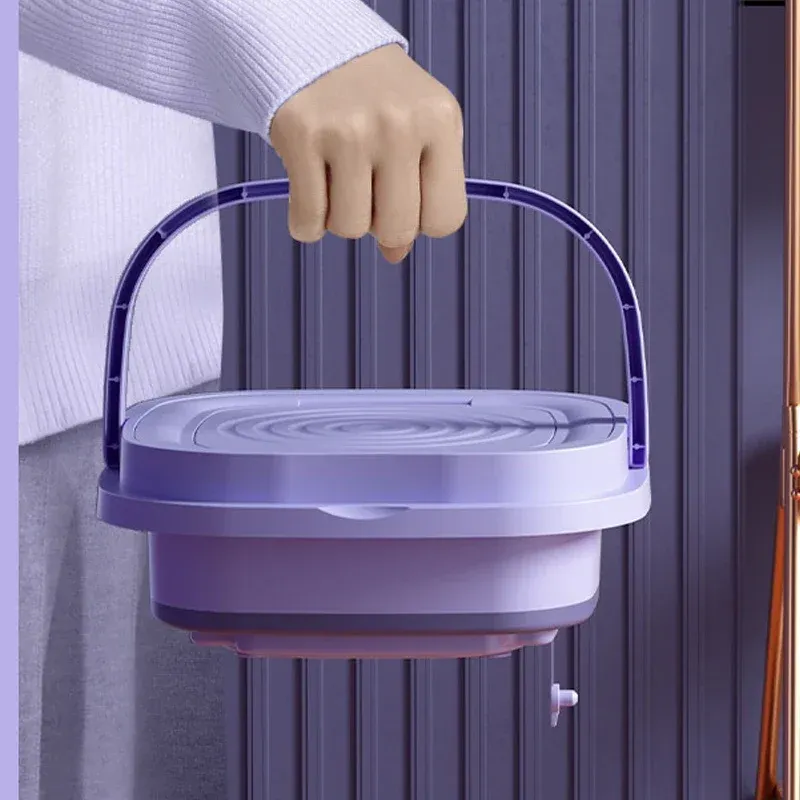 Portable Mini Foldable Washing Machine with Spin Dryer - Compact Household Washer for Socks, Underwear, and Small Garments showcase 6