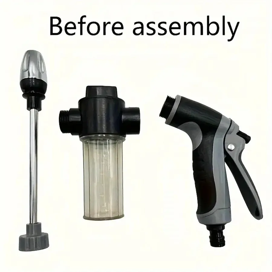 Portable High-Pressure Water Gun for Car Wash & Garden Watering - Adjustable Metal Nozzle Sprinkler with Foam Function showcase 8