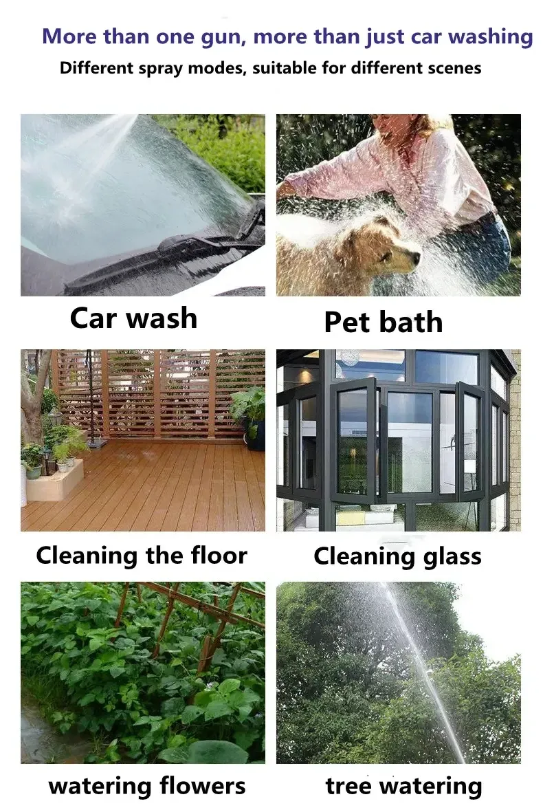 Portable High-Pressure Water Gun for Car Wash & Garden Watering - Adjustable Metal Nozzle Sprinkler with Foam Function showcase 18