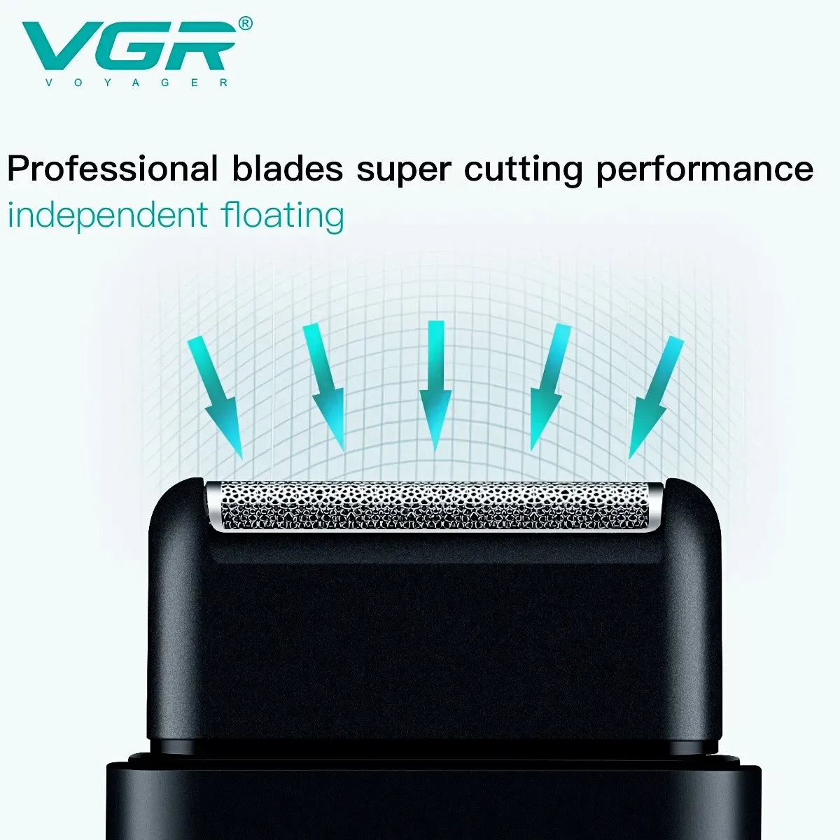 VGR Professional Electric Shaver for Men, Portable Mini USB Rechargeable Beard Trimmer with Dual Blades and Pop-up Trimmer, Stainless Steel, 45 Min Runtime thumbnail 5