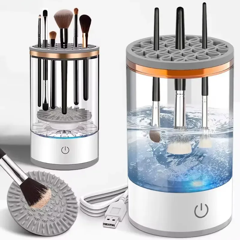 Portable USB Makeup Brush Cleaner Machine UV Light Sterilization Portable Makeup Brush Rotary Cleaner Automatic Washing Tool thumbnail 3