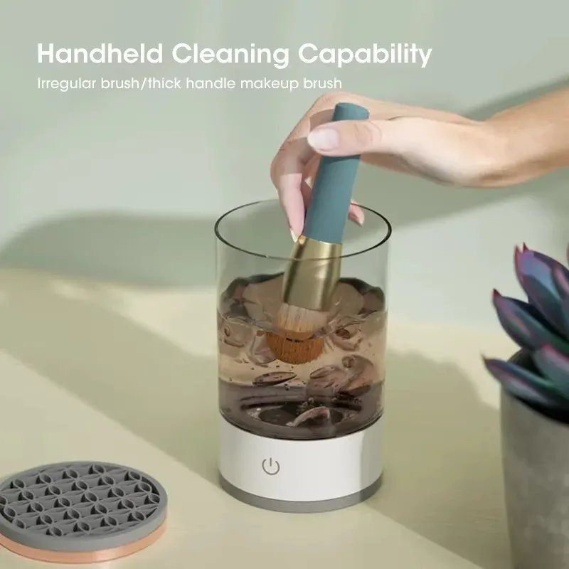 Portable USB Makeup Brush Cleaner Machine UV Light Sterilization Portable Makeup Brush Rotary Cleaner Automatic Washing Tool thumbnail 2